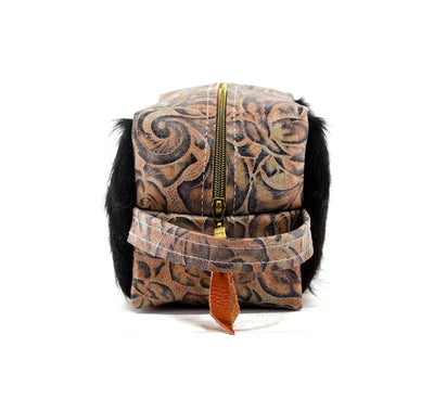 Dutton - Black & White w/ Antique Sundance Roses-Dutton-Western-Cowhide-Bags-Handmade-Products-Gifts-Dancing Cactus Designs