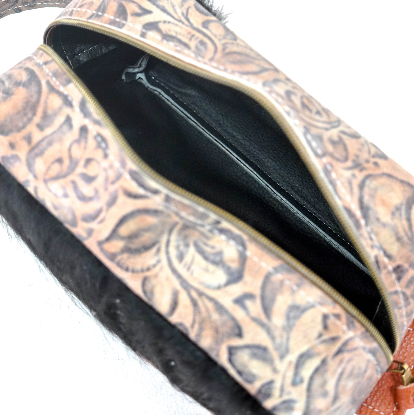 Dutton - Black & White w/ Antique Sundance Roses-Dutton-Western-Cowhide-Bags-Handmade-Products-Gifts-Dancing Cactus Designs