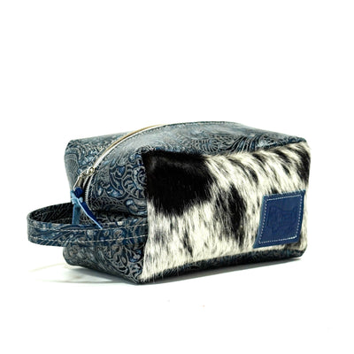 Dutton - Black & White w/ Sapphire Tool-Dutton-Western-Cowhide-Bags-Handmade-Products-Gifts-Dancing Cactus Designs
