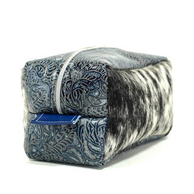 Dutton - Black & White w/ Sapphire Tool-Dutton-Western-Cowhide-Bags-Handmade-Products-Gifts-Dancing Cactus Designs