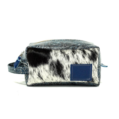 Dutton - Black & White w/ Sapphire Tool-Dutton-Western-Cowhide-Bags-Handmade-Products-Gifts-Dancing Cactus Designs