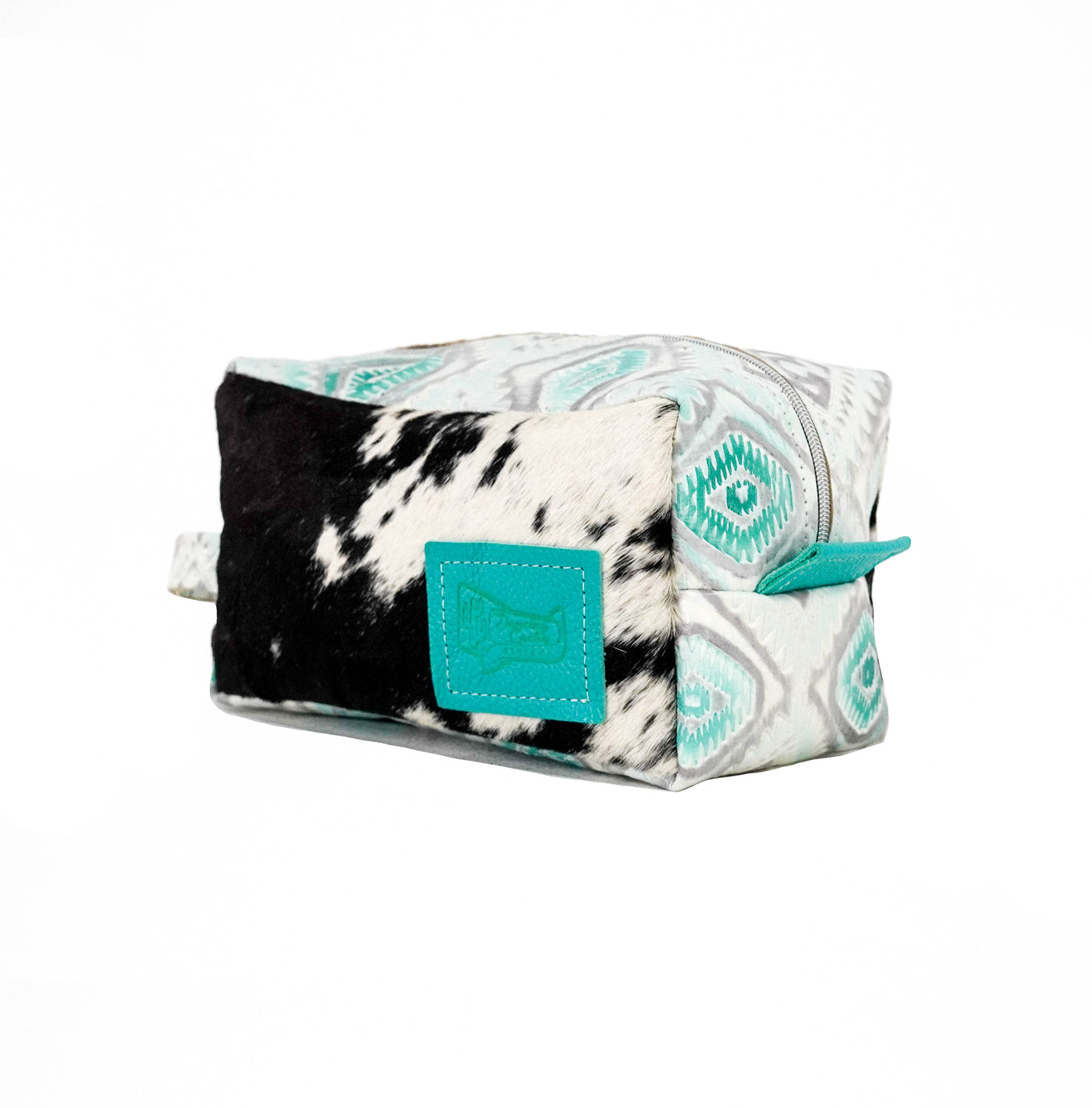 Dutton - Black & White w/ Turquoise Sand Aztec-Dutton-Western-Cowhide-Bags-Handmade-Products-Gifts-Dancing Cactus Designs
