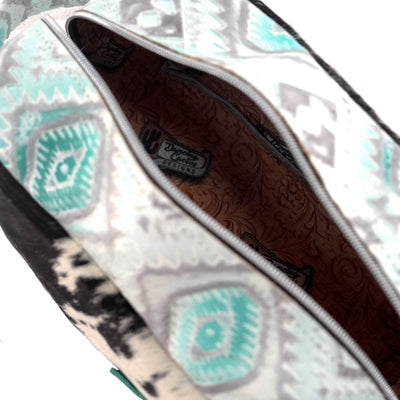 Dutton - Black & White w/ Turquoise Sand Aztec-Dutton-Western-Cowhide-Bags-Handmade-Products-Gifts-Dancing Cactus Designs