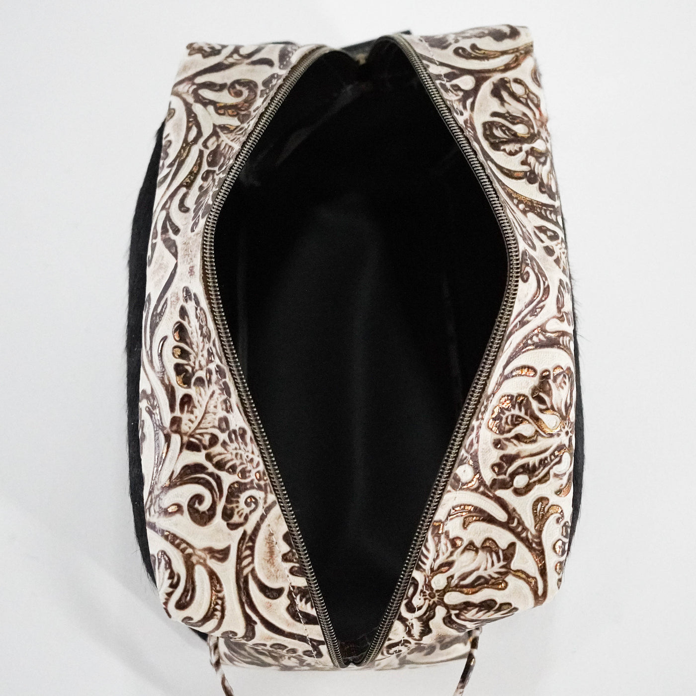 Dutton - Black w/ Ivory Tool-Dutton-Western-Cowhide-Bags-Handmade-Products-Gifts-Dancing Cactus Designs