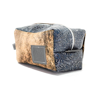 Dutton - Brindle w/ Sapphire Tool-Dutton-Western-Cowhide-Bags-Handmade-Products-Gifts-Dancing Cactus Designs