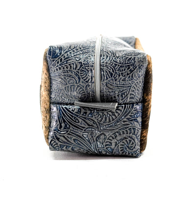 Dutton - Brindle w/ Sapphire Tool-Dutton-Western-Cowhide-Bags-Handmade-Products-Gifts-Dancing Cactus Designs