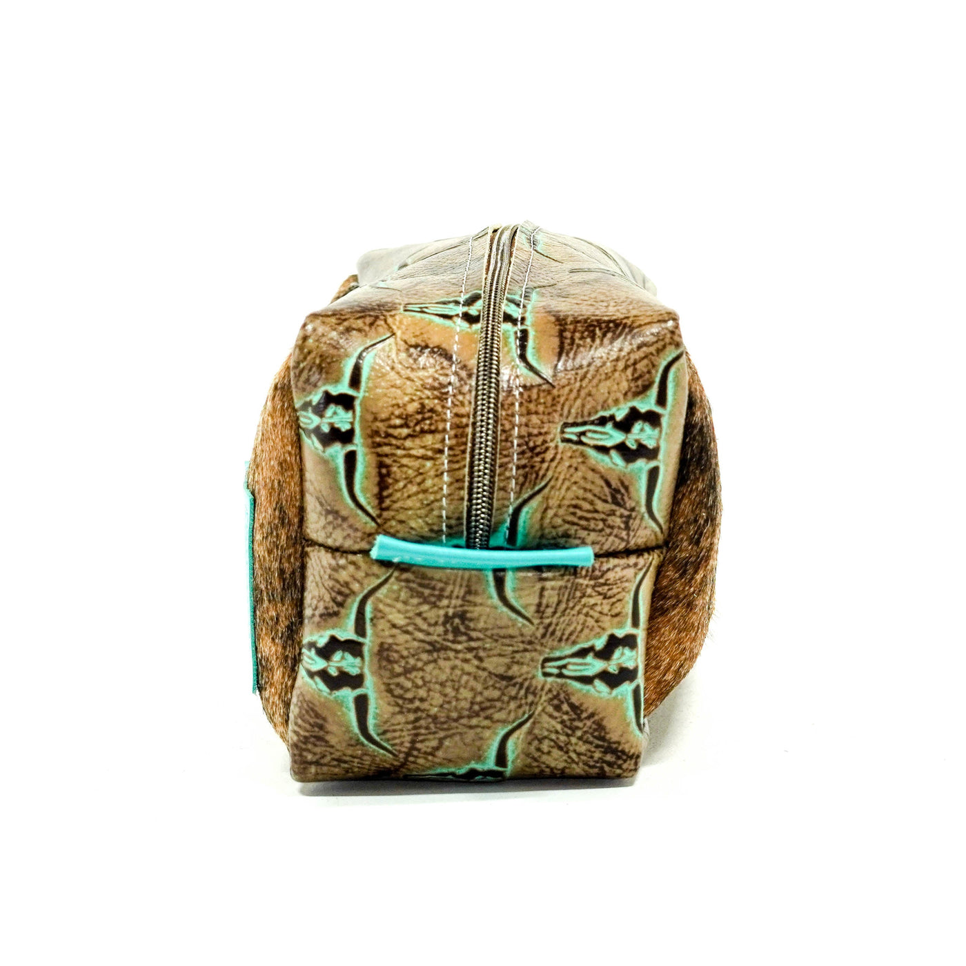 Dutton - Brindle w/ Sepia Skulls-Dutton-Western-Cowhide-Bags-Handmade-Products-Gifts-Dancing Cactus Designs