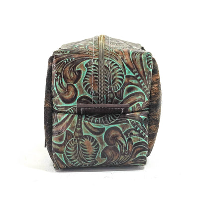 Dutton - Brindle w/ Turquoise Dallas Tool-Dutton-Western-Cowhide-Bags-Handmade-Products-Gifts-Dancing Cactus Designs