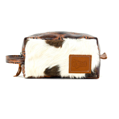 Dutton - Chocolate & White w/ Burnt Skulls-Dutton-Western-Cowhide-Bags-Handmade-Products-Gifts-Dancing Cactus Designs