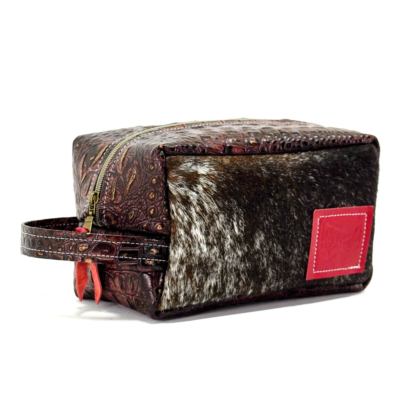 Dutton - Longhorn w/ Burgundy Croc-Dutton-Western-Cowhide-Bags-Handmade-Products-Gifts-Dancing Cactus Designs