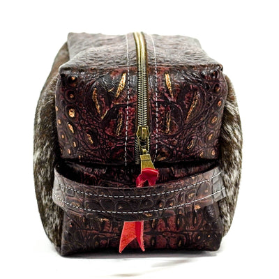 Dutton - Longhorn w/ Burgundy Croc-Dutton-Western-Cowhide-Bags-Handmade-Products-Gifts-Dancing Cactus Designs