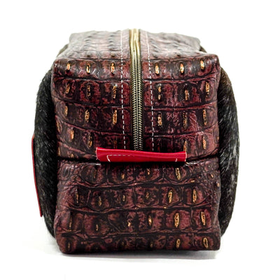 Dutton - Longhorn w/ Burgundy Croc-Dutton-Western-Cowhide-Bags-Handmade-Products-Gifts-Dancing Cactus Designs