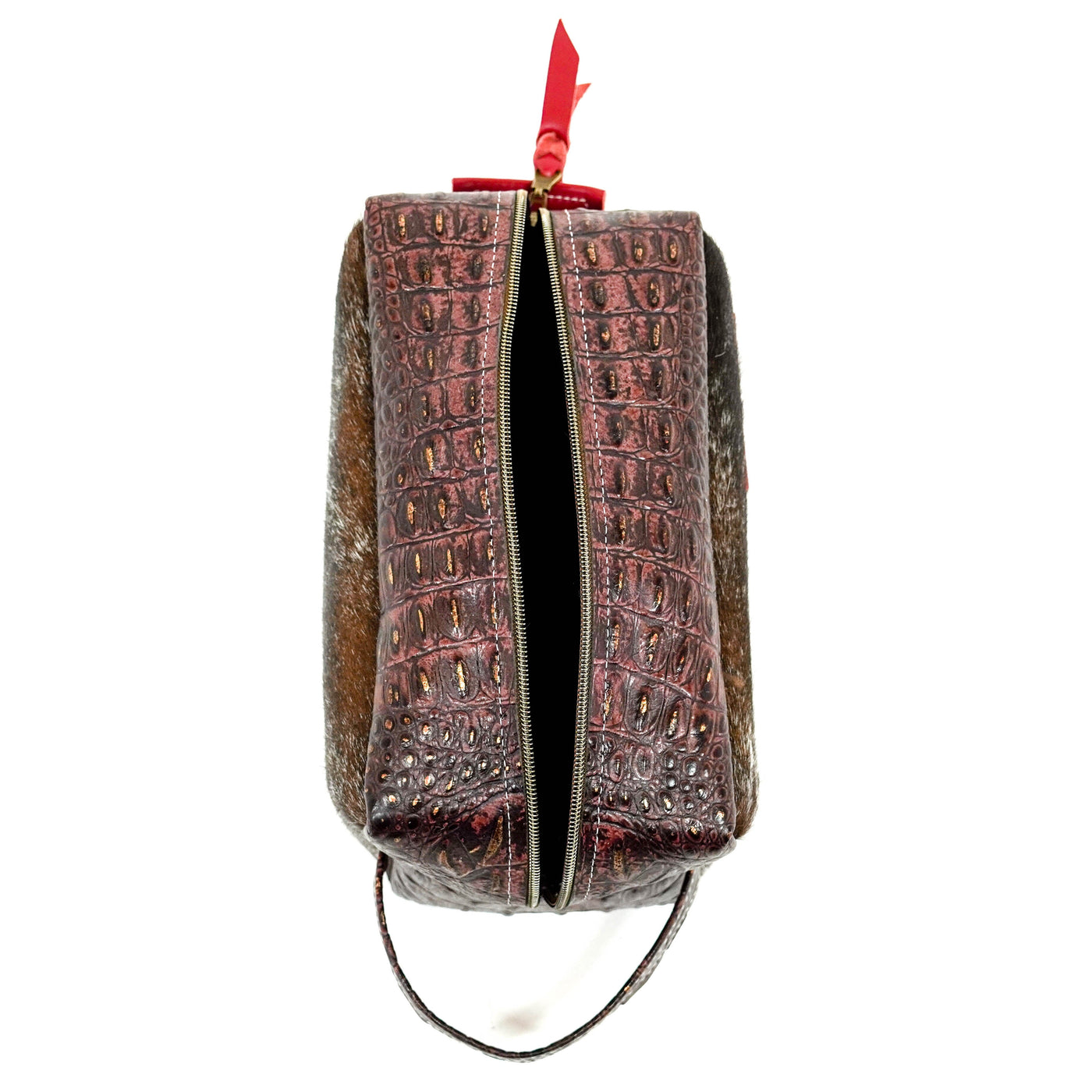 Dutton - Longhorn w/ Burgundy Croc-Dutton-Western-Cowhide-Bags-Handmade-Products-Gifts-Dancing Cactus Designs
