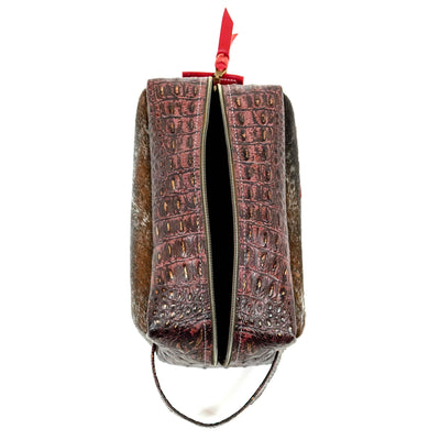 Dutton - Longhorn w/ Burgundy Croc-Dutton-Western-Cowhide-Bags-Handmade-Products-Gifts-Dancing Cactus Designs