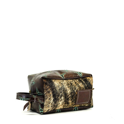 Dutton - Two-Tone Brindle w/ Mint Chocolate Skulls-Dutton-Western-Cowhide-Bags-Handmade-Products-Gifts-Dancing Cactus Designs