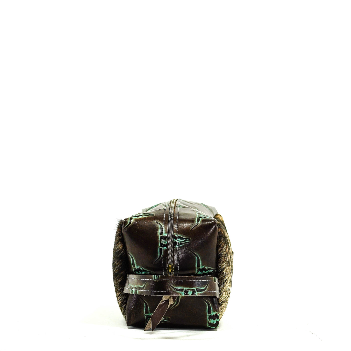 Dutton - Two-Tone Brindle w/ Mint Chocolate Skulls-Dutton-Western-Cowhide-Bags-Handmade-Products-Gifts-Dancing Cactus Designs