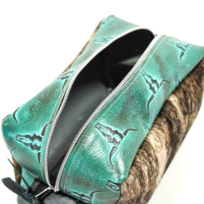 Dutton - Two-Tone Brindle w/ Royston Skulls-Dutton-Western-Cowhide-Bags-Handmade-Products-Gifts-Dancing Cactus Designs
