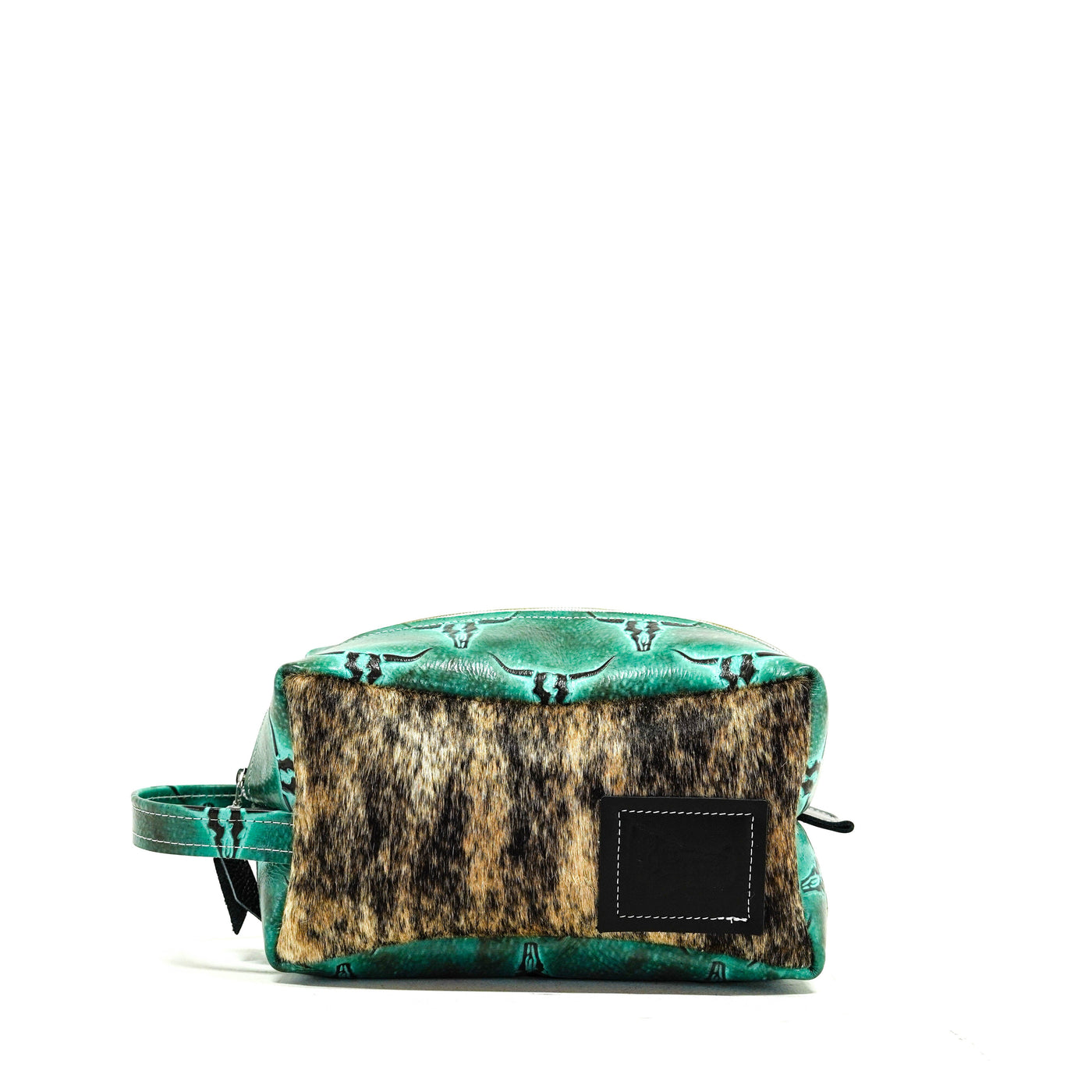 Dutton - Two-Tone Brindle w/ Royston Skulls-Dutton-Western-Cowhide-Bags-Handmade-Products-Gifts-Dancing Cactus Designs