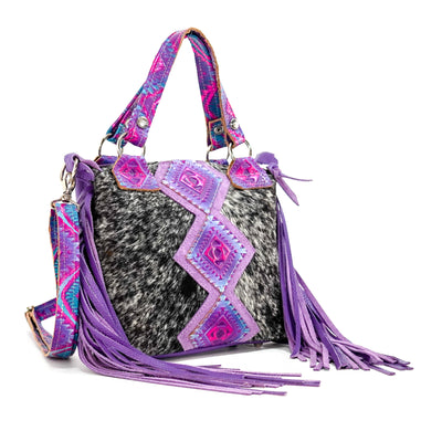 Fancy Annie - Black & White w/ Rio Aztec-Fancy Annie-Western-Cowhide-Bags-Handmade-Products-Gifts-Dancing Cactus Designs