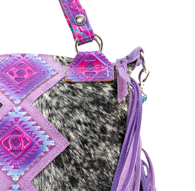 Fancy Annie - Black & White w/ Rio Aztec-Fancy Annie-Western-Cowhide-Bags-Handmade-Products-Gifts-Dancing Cactus Designs