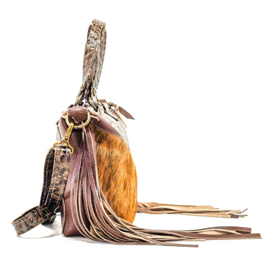 Fancy Annie - Brindle w/ Goldrush tool-Fancy Annie-Western-Cowhide-Bags-Handmade-Products-Gifts-Dancing Cactus Designs