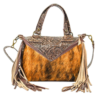 Fancy Annie - Brindle w/ Goldrush tool-Fancy Annie-Western-Cowhide-Bags-Handmade-Products-Gifts-Dancing Cactus Designs