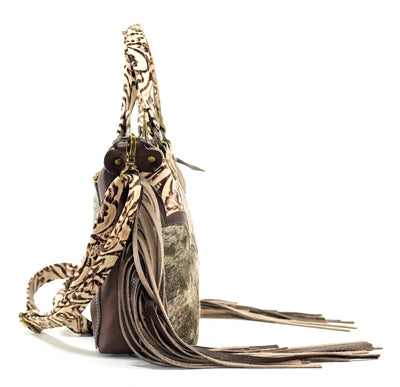 Fancy Annie - Brindle w/ Ivory tool-Fancy Annie-Western-Cowhide-Bags-Handmade-Products-Gifts-Dancing Cactus Designs