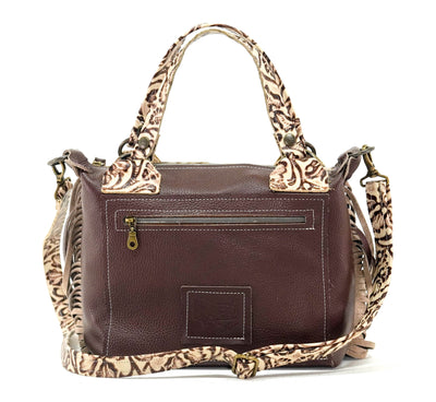 Fancy Annie - Brindle w/ Ivory tool-Fancy Annie-Western-Cowhide-Bags-Handmade-Products-Gifts-Dancing Cactus Designs