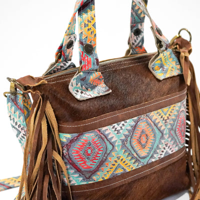Fancy Annie - Brindle w/ Rainbow Aztec-Fancy Annie-Western-Cowhide-Bags-Handmade-Products-Gifts-Dancing Cactus Designs