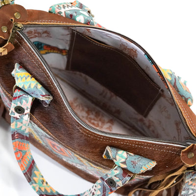 Fancy Annie - Brindle w/ Rainbow Aztec-Fancy Annie-Western-Cowhide-Bags-Handmade-Products-Gifts-Dancing Cactus Designs