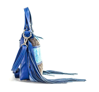Fancy Annie - Chocolate & White w/ Mermaid Turtoise-Fancy Annie-Western-Cowhide-Bags-Handmade-Products-Gifts-Dancing Cactus Designs