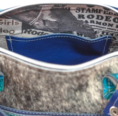 Fancy Annie - Chocolate & White w/ Mermaid Turtoise-Fancy Annie-Western-Cowhide-Bags-Handmade-Products-Gifts-Dancing Cactus Designs