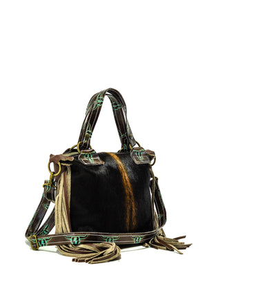 Fancy Annie - Dark Brindle w/ Mint Chocolate Skulls-Fancy Annie-Western-Cowhide-Bags-Handmade-Products-Gifts-Dancing Cactus Designs