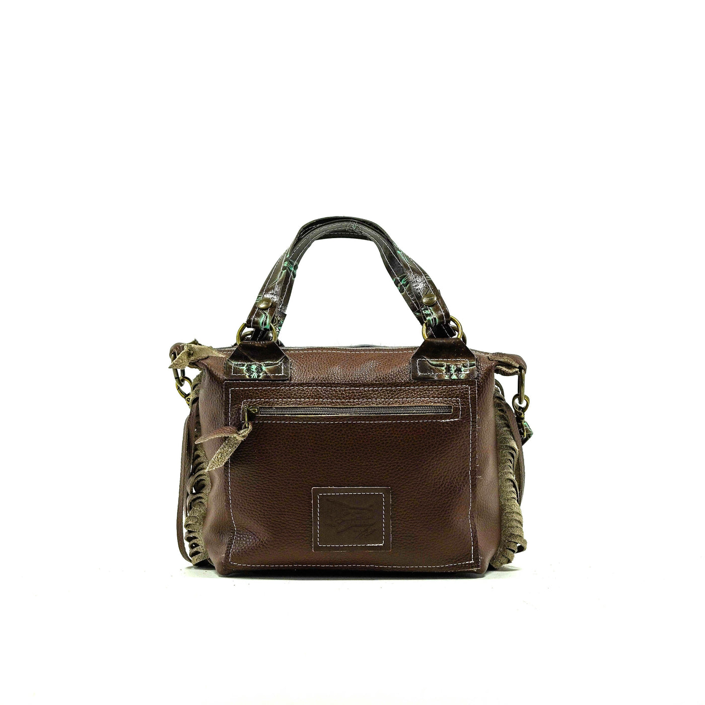Fancy Annie - Dark Brindle w/ Mint Chocolate Skulls-Fancy Annie-Western-Cowhide-Bags-Handmade-Products-Gifts-Dancing Cactus Designs