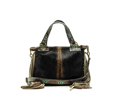 Fancy Annie - Dark Brindle w/ Mint Chocolate Skulls-Fancy Annie-Western-Cowhide-Bags-Handmade-Products-Gifts-Dancing Cactus Designs
