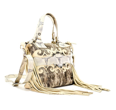 Fancy Annie - Light Brindle w/ Ghost Skulls-Fancy Annie-Western-Cowhide-Bags-Handmade-Products-Gifts-Dancing Cactus Designs