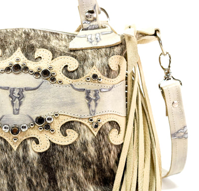 Fancy Annie - Light Brindle w/ Ghost Skulls-Fancy Annie-Western-Cowhide-Bags-Handmade-Products-Gifts-Dancing Cactus Designs