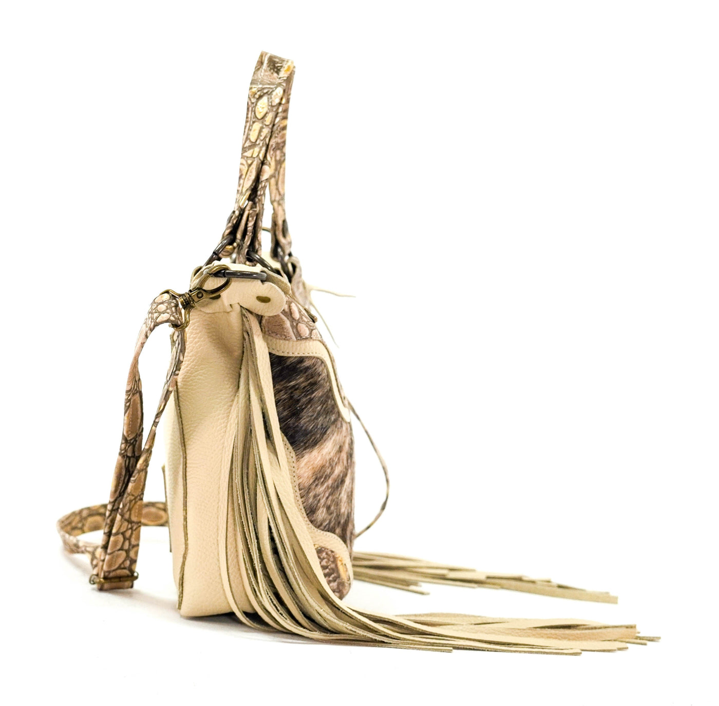 Fancy Annie - Light Brindle w/ Ivory Jumbo Croc-Fancy Annie-Western-Cowhide-Bags-Handmade-Products-Gifts-Dancing Cactus Designs