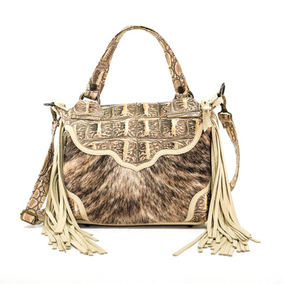Fancy Annie - Light Brindle w/ Ivory Jumbo Croc-Fancy Annie-Western-Cowhide-Bags-Handmade-Products-Gifts-Dancing Cactus Designs