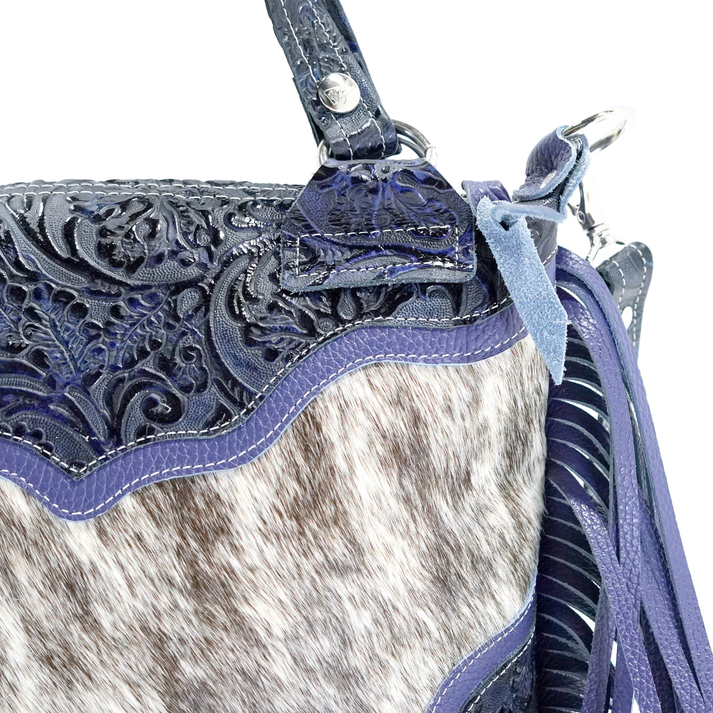 Fancy Annie - Light Brindle w/ Midnight Tool-Fancy Annie-Western-Cowhide-Bags-Handmade-Products-Gifts-Dancing Cactus Designs