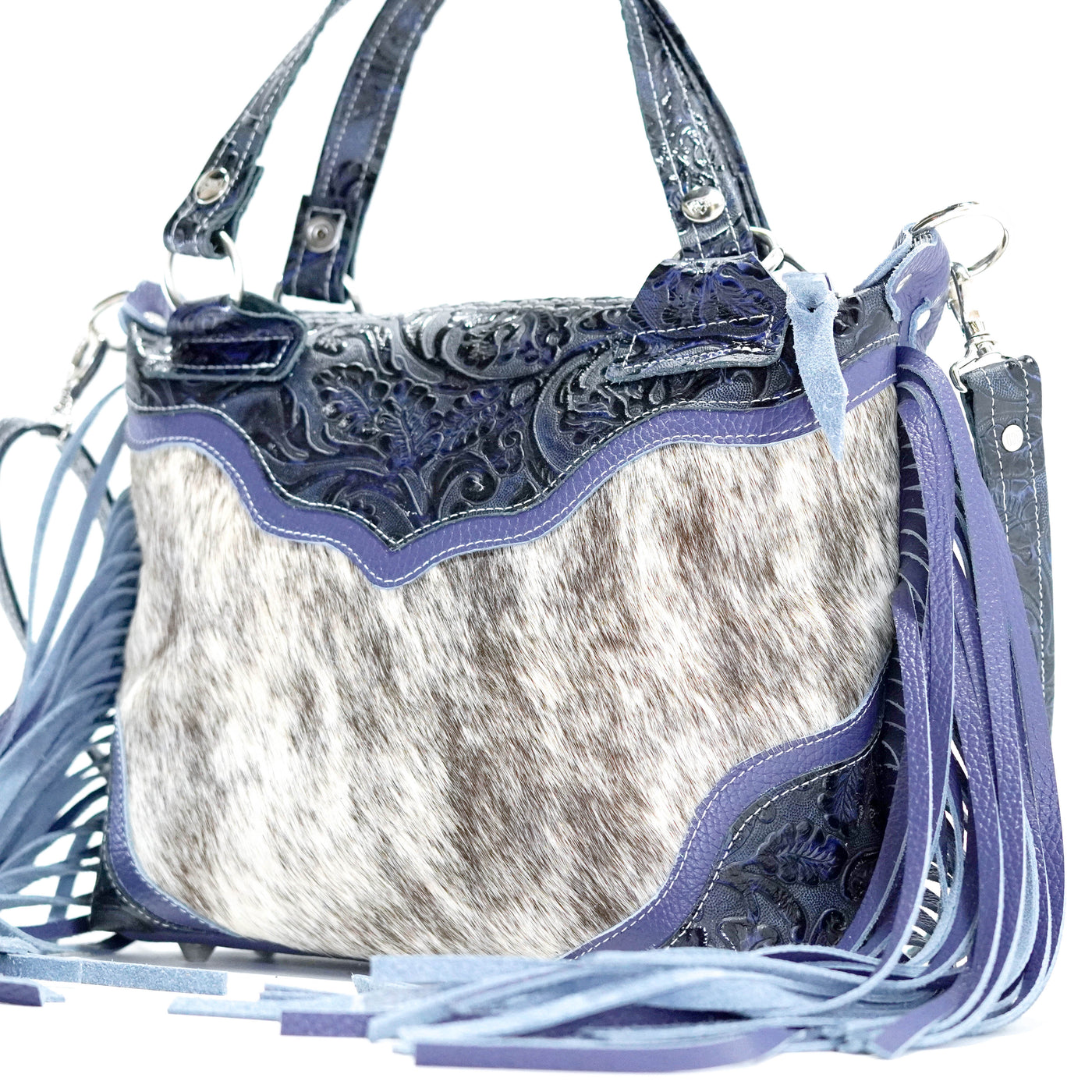 Fancy Annie - Light Brindle w/ Midnight Tool-Fancy Annie-Western-Cowhide-Bags-Handmade-Products-Gifts-Dancing Cactus Designs