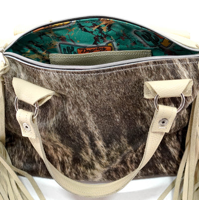 Fancy Annie - Light Brindle w/ No Embossed-Fancy Annie-Western-Cowhide-Bags-Handmade-Products-Gifts-Dancing Cactus Designs