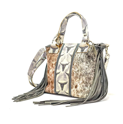 Fancy Annie - Longhorn w/ Smoke Show Skulls-Fancy Annie-Western-Cowhide-Bags-Handmade-Products-Gifts-Dancing Cactus Designs