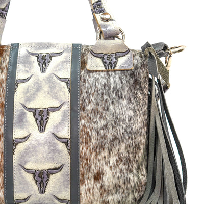Fancy Annie - Longhorn w/ Smoke Show Skulls-Fancy Annie-Western-Cowhide-Bags-Handmade-Products-Gifts-Dancing Cactus Designs
