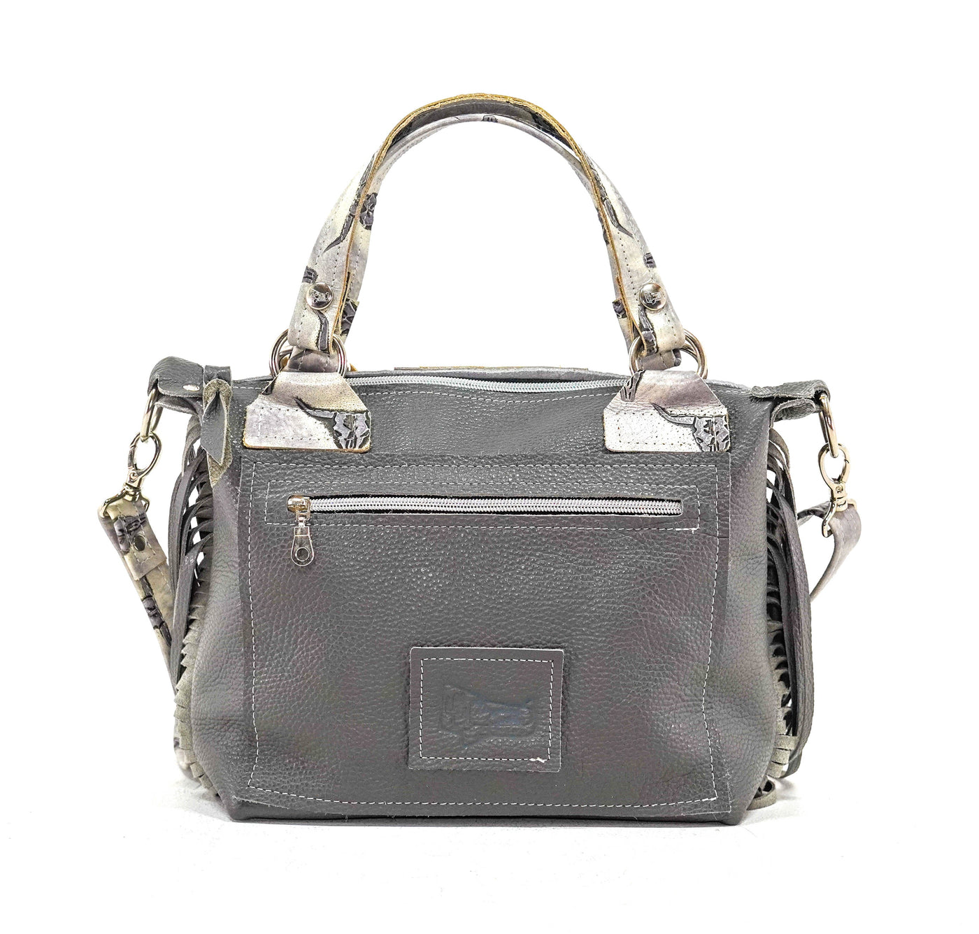 Fancy Annie - Longhorn w/ Smoke Show Skulls-Fancy Annie-Western-Cowhide-Bags-Handmade-Products-Gifts-Dancing Cactus Designs