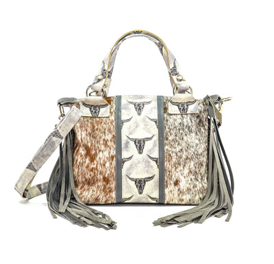 Fancy Annie - Longhorn w/ Smoke Show Skulls-Fancy Annie-Western-Cowhide-Bags-Handmade-Products-Gifts-Dancing Cactus Designs