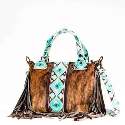 Fancy Annie - Red Brindle w/ Bora Bora Navajo-Fancy Annie-Western-Cowhide-Bags-Handmade-Products-Gifts-Dancing Cactus Designs