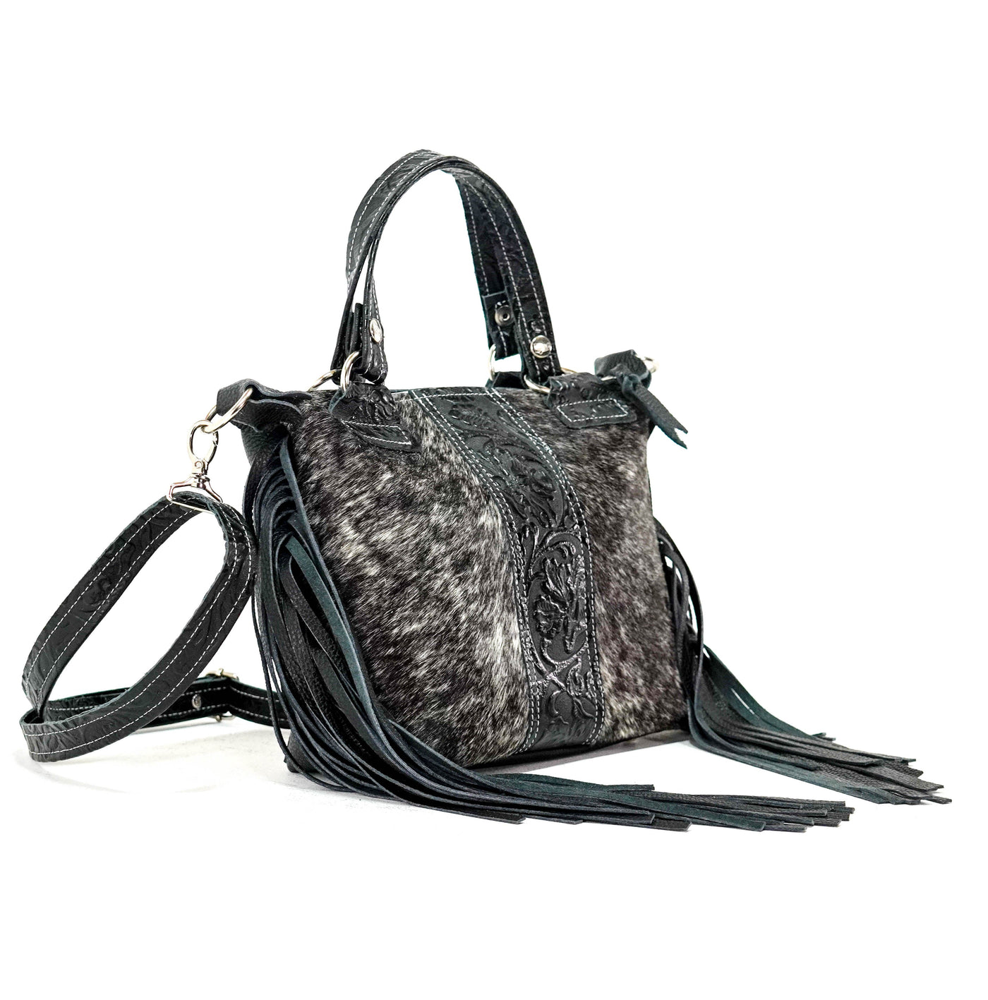Fancy Annie - Salt/Pepper w/ Onyx Tool-Fancy Annie-Western-Cowhide-Bags-Handmade-Products-Gifts-Dancing Cactus Designs