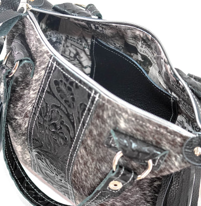 Fancy Annie - Salt/Pepper w/ Onyx Tool-Fancy Annie-Western-Cowhide-Bags-Handmade-Products-Gifts-Dancing Cactus Designs