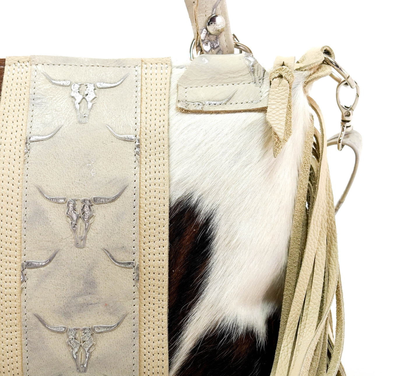 Fancy Annie - Tricolor w/ Ghost Skulls-Fancy Annie-Western-Cowhide-Bags-Handmade-Products-Gifts-Dancing Cactus Designs